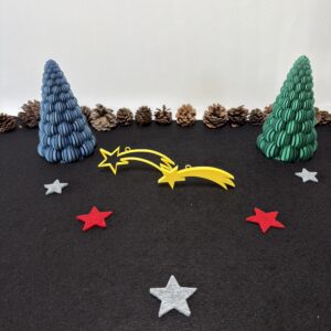 Sternschnuppe Weihnachtsanhänger 2er Set