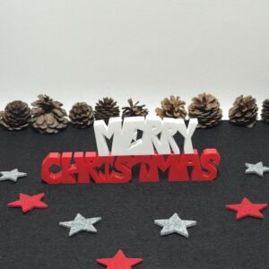 „Merry Christmas“ Schriftzug – zweiteilig & zweifarbig