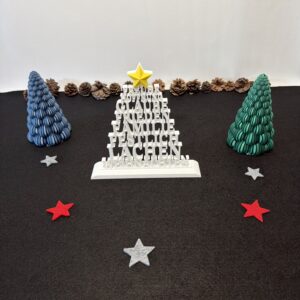 Schrift-Weihnachtsbaum mit Stern